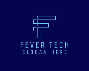 Digital Tech Letter F logo design