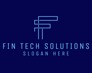 Digital Tech Letter F logo design