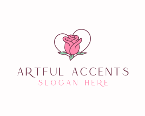 Rose Bud Heart logo design