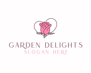 Rose Bud Heart logo design