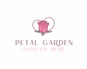 Rose Bud Heart logo design