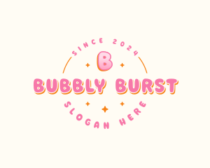 Cute Bubble Sparkle logo design