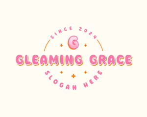 Cute Bubble Sparkle logo design