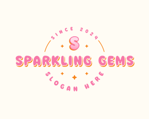 Cute Bubble Sparkle logo design