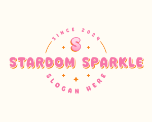 Cute Bubble Sparkle logo design