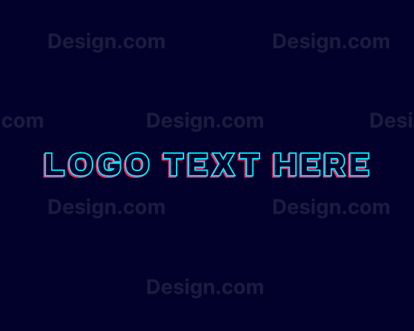 Neon Glitch Technology Wordmark Logo