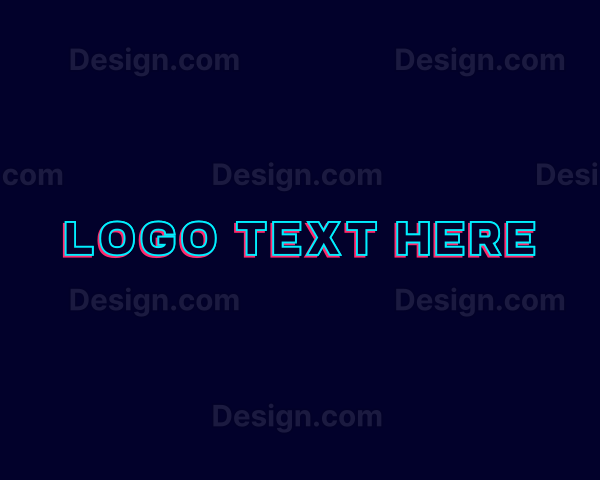 Neon Glitch Wordmark Logo