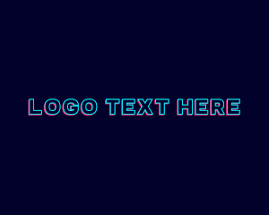 Neon Glitch Technology Wordmark logo design