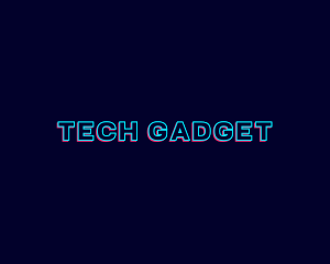 Neon Glitch Technology Wordmark logo