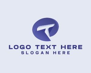 Digital Messaging App Letter T logo