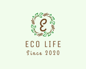 Branch Plant Wreath logo design