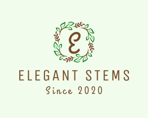 Branch Plant Wreath logo design