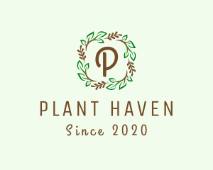 Branch Plant Wreath logo design