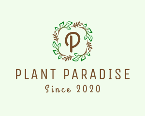 Branch Plant Wreath logo design