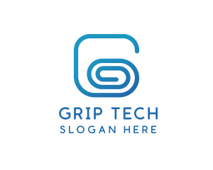 Blue G Clip logo design