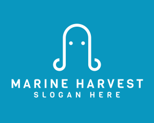 Minimalist Marine Octopus  logo design