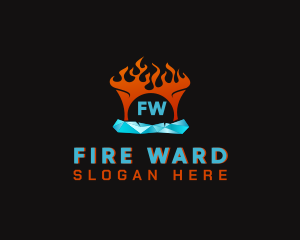 Ice Fire Heating logo design