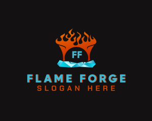 Ice Fire Heating logo design