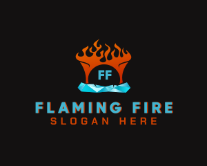 Ice Fire Heating logo design