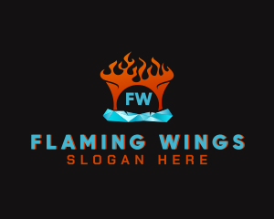 Ice Fire Heating logo design