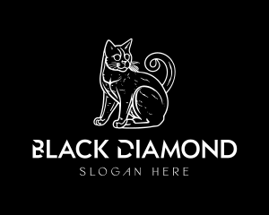 Black Feline Pet Cat logo design