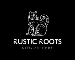 Black Feline Pet Cat logo design