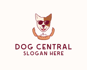 Hipster Sausage Dog logo design