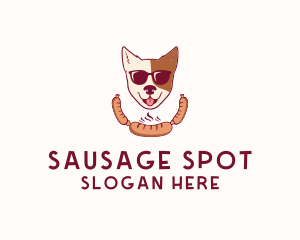 Hipster Sausage Dog logo design