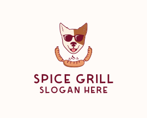 Hipster Sausage Dog logo design