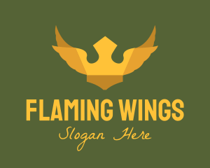 Golden Winged Crown logo design