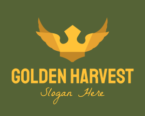 Golden Winged Crown logo design