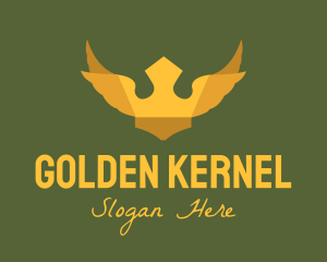 Golden Winged Crown logo design