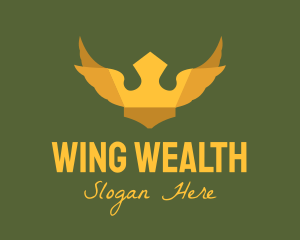 Golden Winged Crown logo design