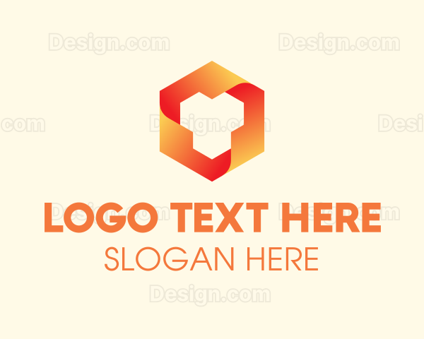 Digital Geometric Hexagon Logo