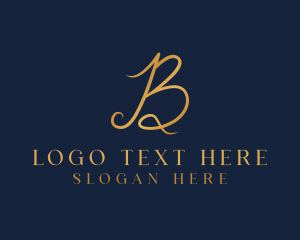 Gold Luxury Letter B logo