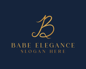 Gold Luxury Letter B logo design