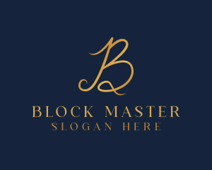 Gold Luxury Letter B logo design