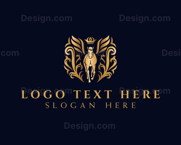 Elegant Pegasus Horse Logo