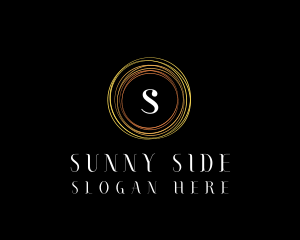 Sun Circle Line Art  logo design