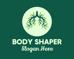 Green Forest Tree Lungs logo design