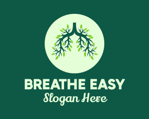 Green Forest Tree Lungs logo design