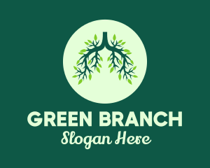 Green Forest Tree Lungs logo design