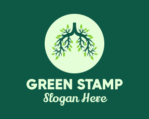 Green Forest Tree Lungs logo design