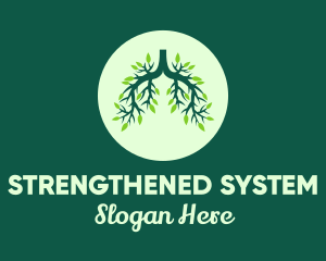 Green Forest Tree Lungs logo design