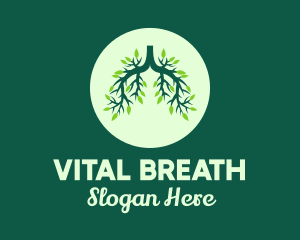 Green Forest Tree Lungs logo design