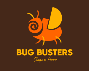 Orange Spiral Bug logo design