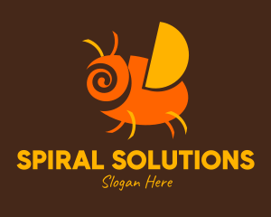 Orange Spiral Bug logo design