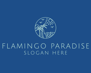 Monoline Paradise Island  logo design