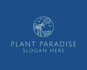 Monoline Paradise Island  logo design