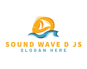 Boat Ocean Beach logo design